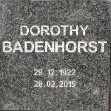 BADENHORST Dorothy 1922-2015