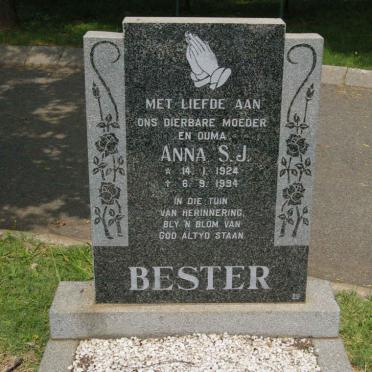 BESTER Anna S.J. 1924-1994
