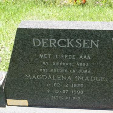 DERCKSEN Magdalena Madge 1920-1990