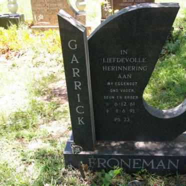 FRONEMAN Garrick 1961-1991