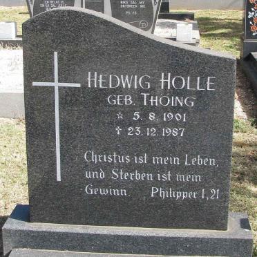 HOLLE Hedwig nee THOING 1901-1987