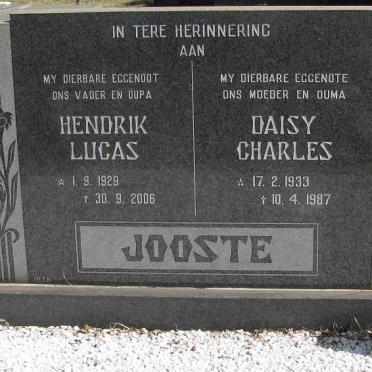 JOOSTE Hendrik Lucas 1929-2006 &amp; Daisy Charles 1933-1987
