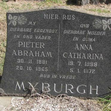 MYBURGH Pieter Abraham 1881-1965 &amp; Anna Catharina 1899-1972