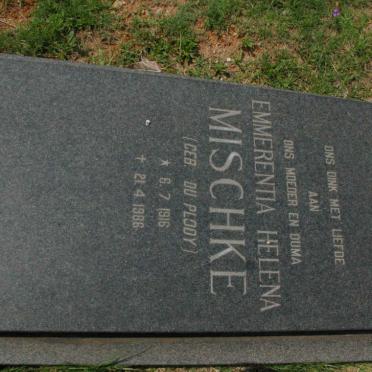 MISCHKE Emmerentia Helena nee DU PLOOY 1916-1986