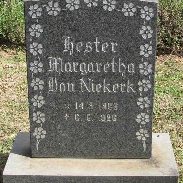 NIEKERK Hester Margaretha, van 1986-1986