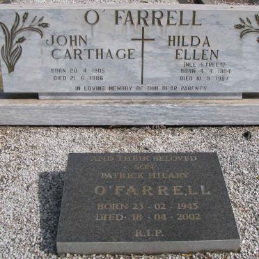 O'FARRELL John Carthage 1905-1986 &amp; Hilda Ellen STREET 1904-1987