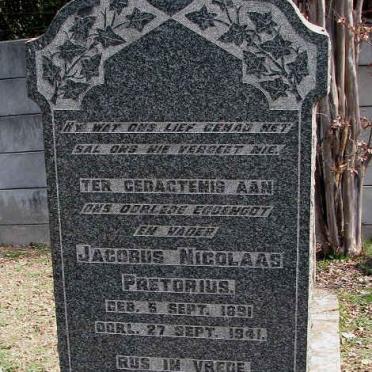 PRETORIUS Jacobus Nicolaas 1891-1941