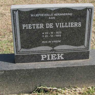 PIEK Pieter de Villiers 1922-1988