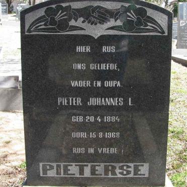 PIETERSE Pieter Johannes L. 1884-1968