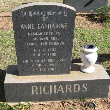 RICHARDS Anne Catharine 1933-1986