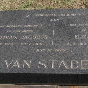STADEN Martinus Jacobus, van 1905-1989 &amp; Elizabeth 1910-1993