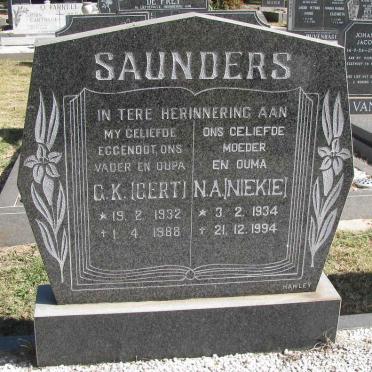 SAUNDERS G.K. 1932-1988 &amp; N.A. 1934-1994