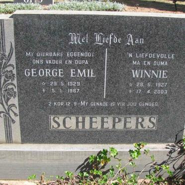 SCHEEPERS George Emil 1929-1987 &amp; Winnie 1927-2003
