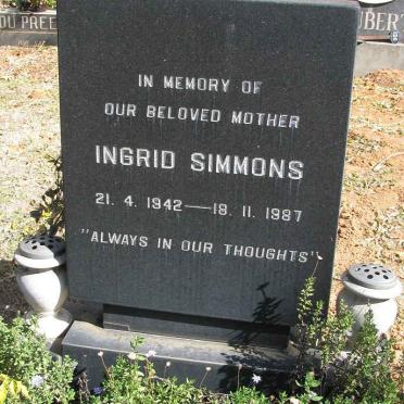 SIMMONS Ingrid 1942-1987