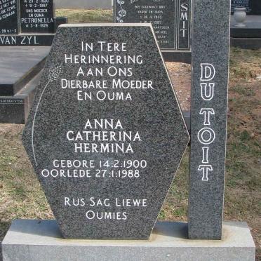 TOIT Anna Catherina Hermina, du 1900-1988