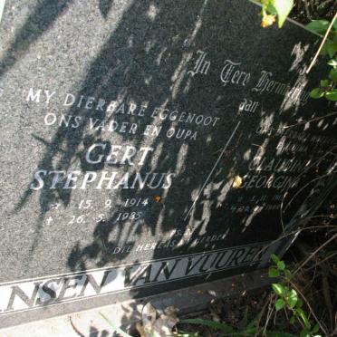 VUUREN Gert Stephanus, Jansen van 1914-1985 &amp; Claudina Georgina 19??-19??