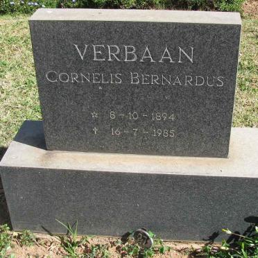 VERBAAN Cornelius Bernardus 1894-1985