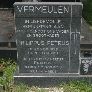 VERMEULEN Philippus Petrus 1926-1991