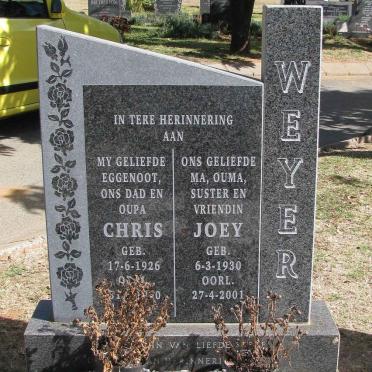 WEYER Chris 1926-? &amp; Joey 1930-2001