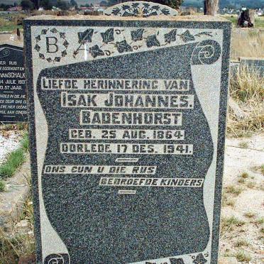 BADENHORST Isak Johannes 1864-1941