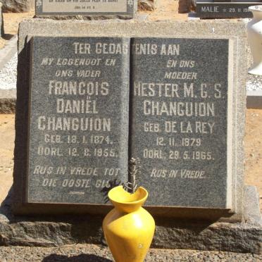 CHANGUION Francois Daniël 1874-1955 &amp; Hester M.G.S. DE LA REY 1879-1965