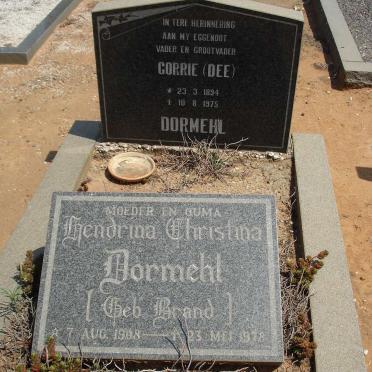 DORMEHL Corrie 1894-1975 &amp; Hendrina Christina BRAND 1908-1978