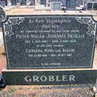 GROBLER Pieter Willem Johannes Nicolaas 1867-1959 &amp; Catharina Maria BASSON 1886-1967