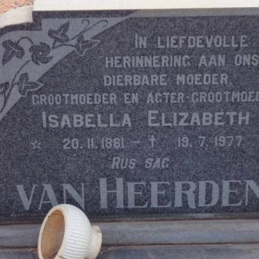 HEERDEN Isabella Elizabeth, van 1881-1977