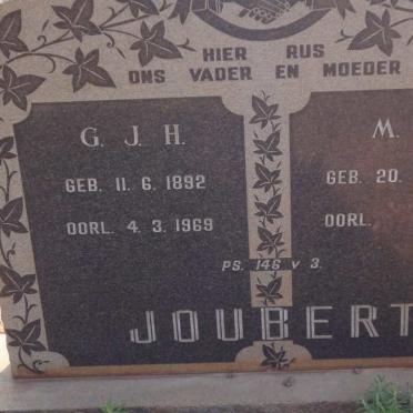 JOUBERT G.J.H. 1892-1969 &amp; M.C. 1896-