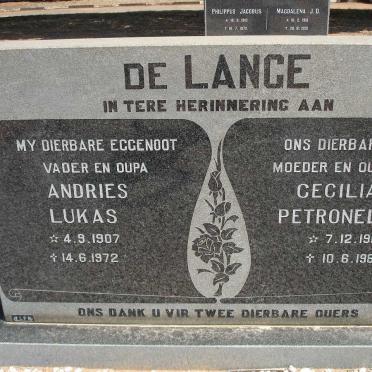 LANGE Andries Lukas, de 1907-1972 &amp; Cecilia Petronella 1917-1981