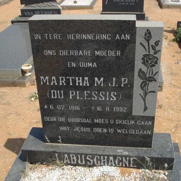LABUSCHAGNE Martha M.J.P. nee DU PLESSIS 1916-1992