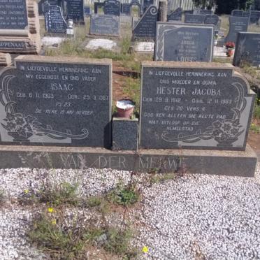 MERWE Isaac, van der 1903-1967 &amp; Hester Jacoba 1912-1983