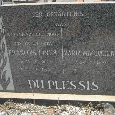 PLESSIS Francois Louis, du 1917-1978 &amp; Maria Magdalena 1920-