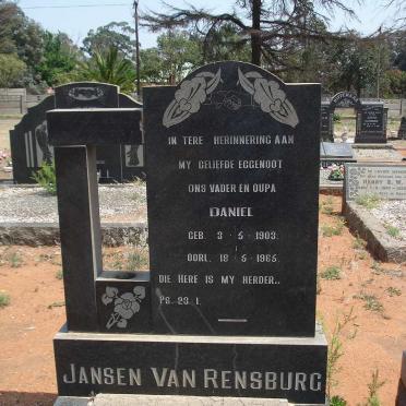 RENSBURG  Daniel, Jansen van 1903-1965