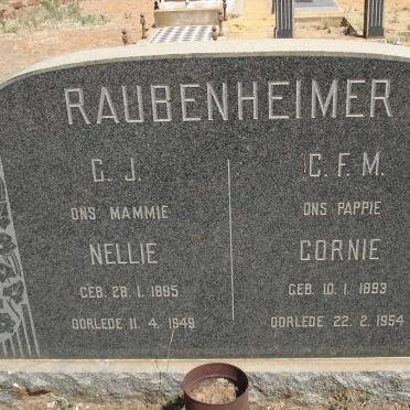 RAUBENHEIMER C.F.M. 1893-1954 &amp; C.J. 1885-1949
