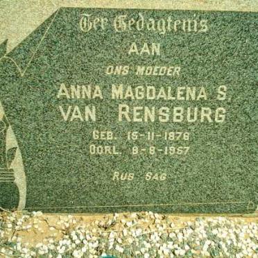 RENSBURG Anna Magdalena S.. van 1876-1957