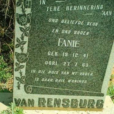 RENSBURG Fanie, van 1941-1963