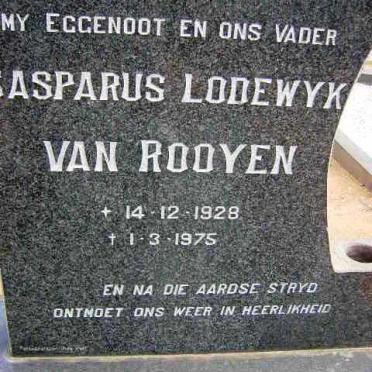 ROOYEN Casparus Lodewyk, van 1928-1975