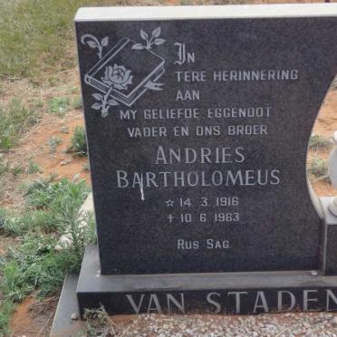 STADEN Andries Bartholomeus, van 1916-1963
