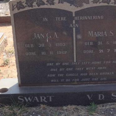 SWART Jan G.A. 1903-1962 &amp; Maria S.E. V.D. SCHYFF 1884-1975
