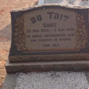 TOIT Sarie, du 1932-1959