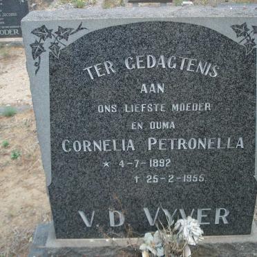 VYVER Cornelia Petronella, v.d. 1892-1955