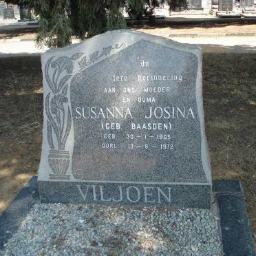 VILJOEN Susanna Josina nee BAASDEN 1905-1972