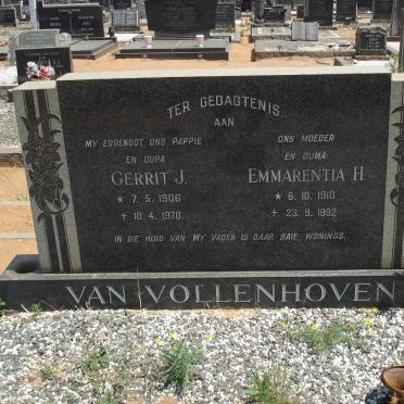 VOLLENHOVEN Gerrit J., van 1906-1970 &amp; Emmarentia H. 1910-1992
