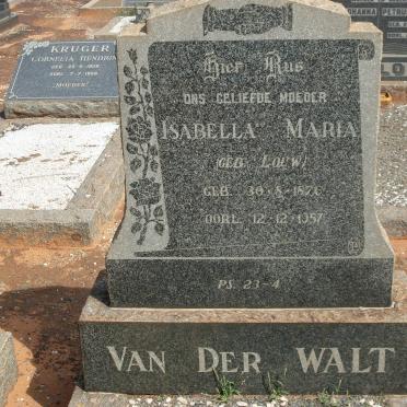 WALT Isabella Maria, van der nee LOUW 1876-1957