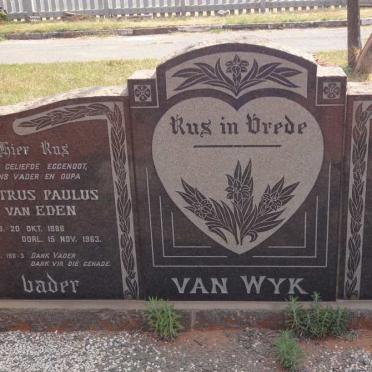WYK Petrus Paulus van Eeden, van 1888-1963 &amp; Elizabeth Gertruida LUBBE 1892-1970