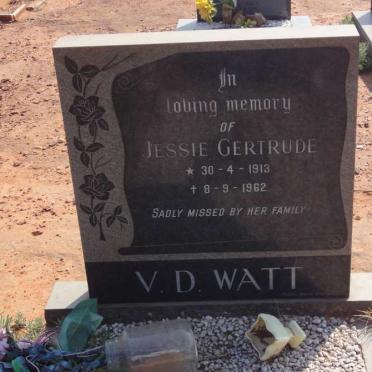 WATT Jessie Gertrude, v.d. 1913-1962