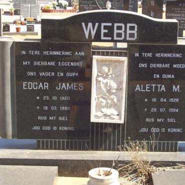 WEBB Edgar James 1920-1980 &amp; Aletta M.E. 1928-1994