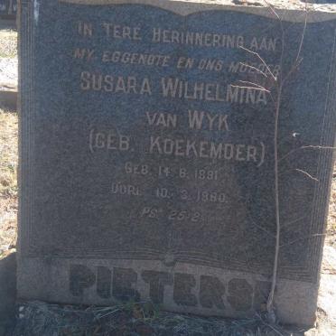 PIETERSE Susara Wilhelmina van Wyk nee KOEKEMOER 1891-1960