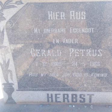 HERBST Gerald Petrus 1909-1966